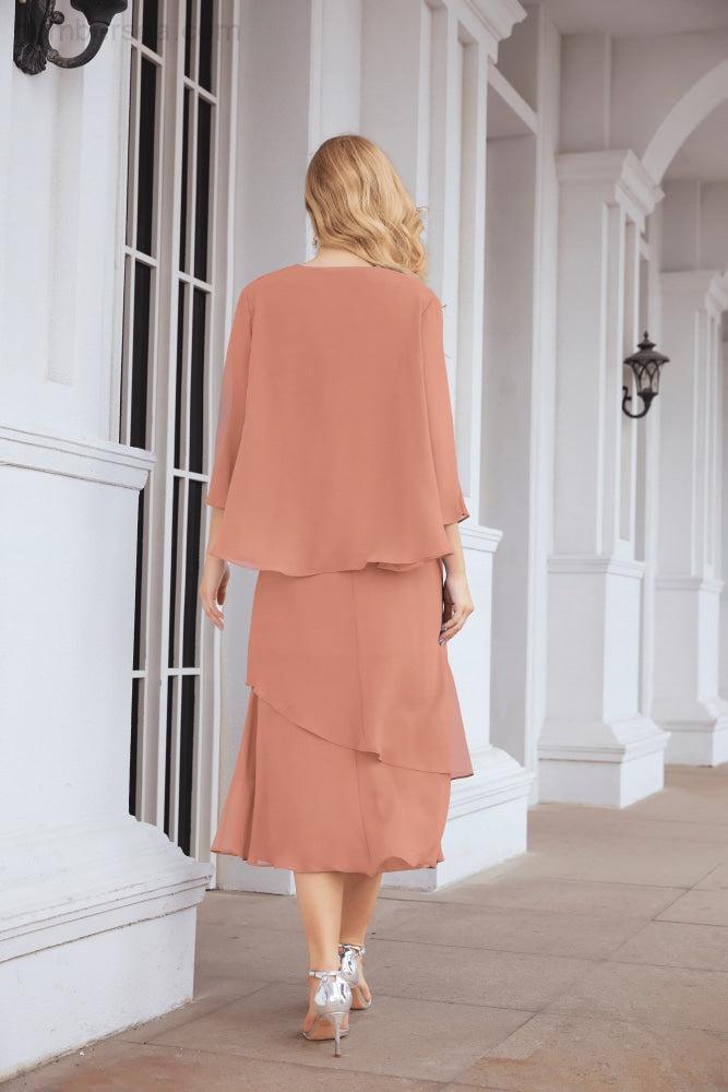 Sunnderly Zweiteiliges A-Linien-Kleid für die Brautmutter, formelles Partykleid, SY28072