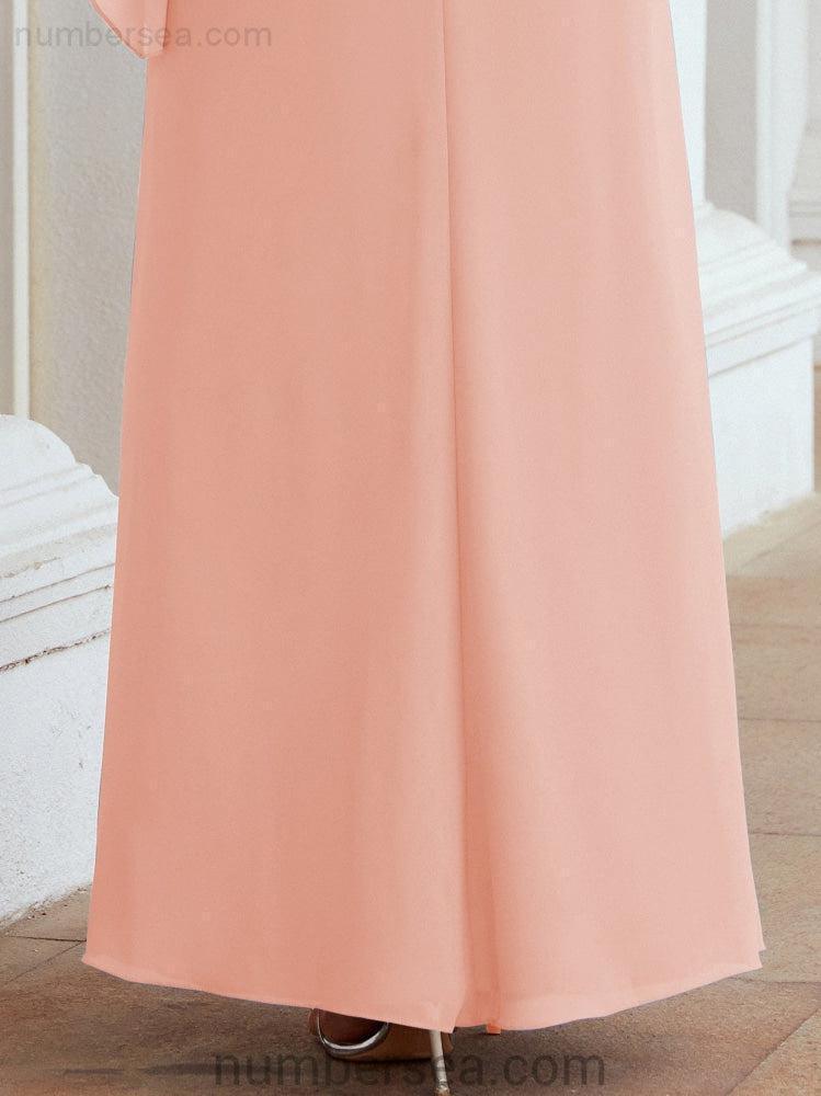 Sunnderly Formal Party Gown Dress Long Mother of The Bride Dresses with Ruffle Cape SY28026