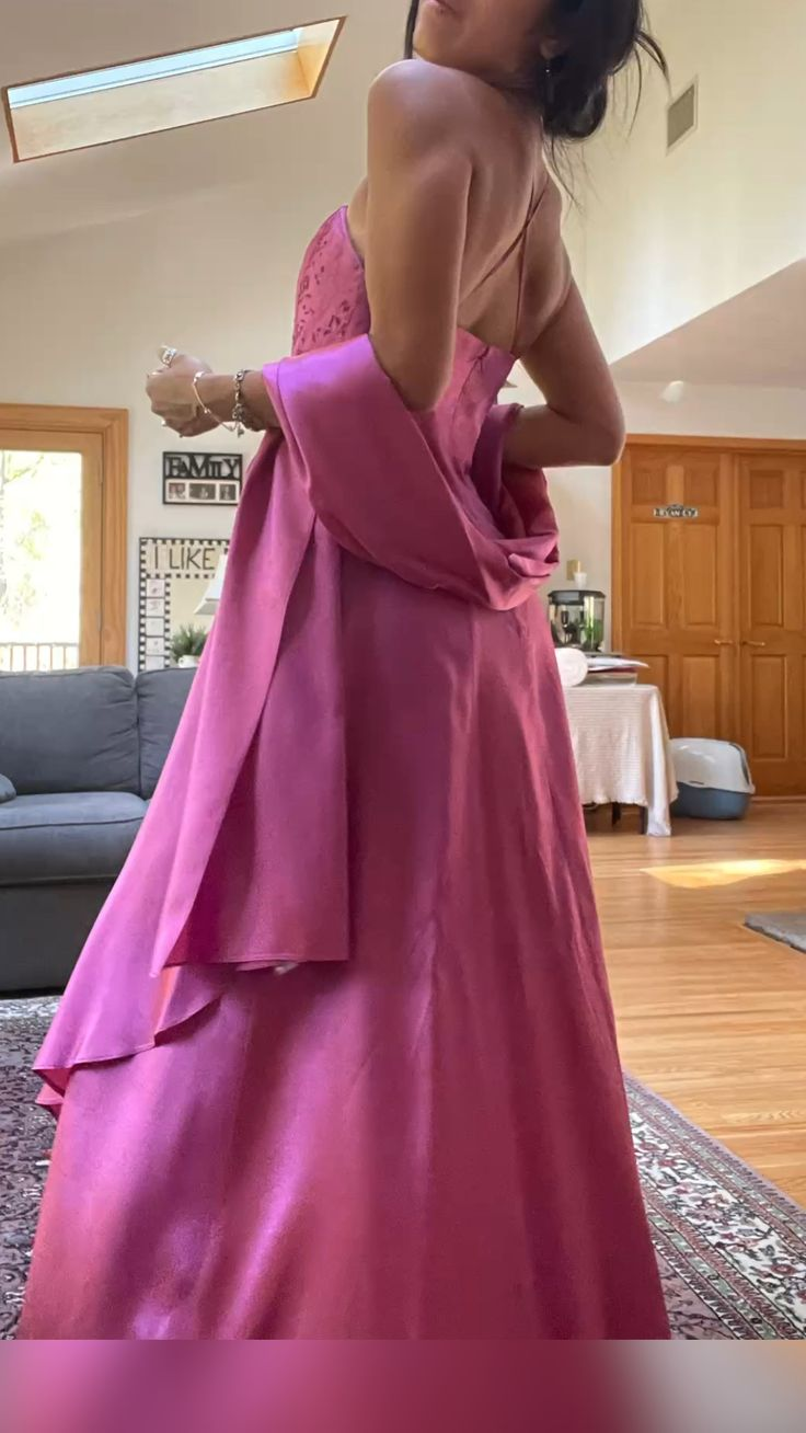 Wunderschönes rosa A-Linie Perlenbesetztes Ballkleid Langes Abendkleid Y7532