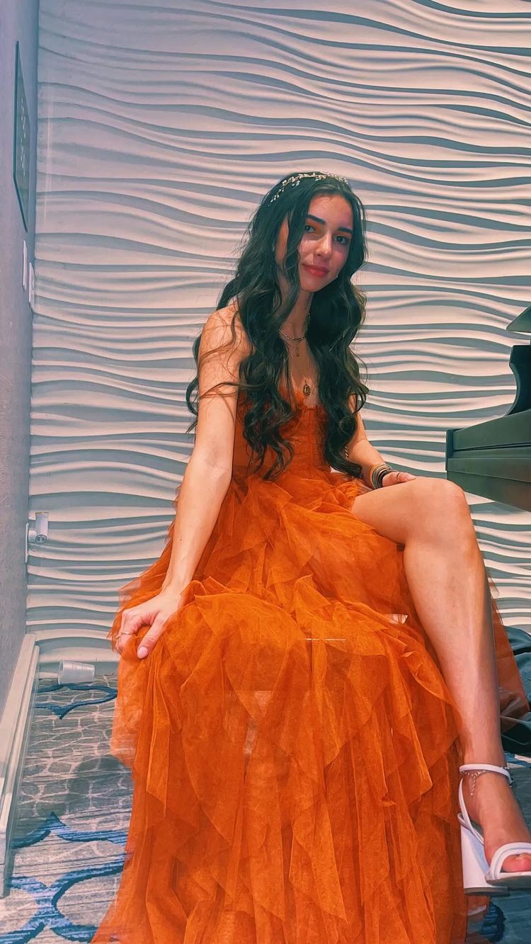 Gestufte Tüllrüschen A-Linie Herzausschnitt Langes Ballkleid, Abendkleid Y1117