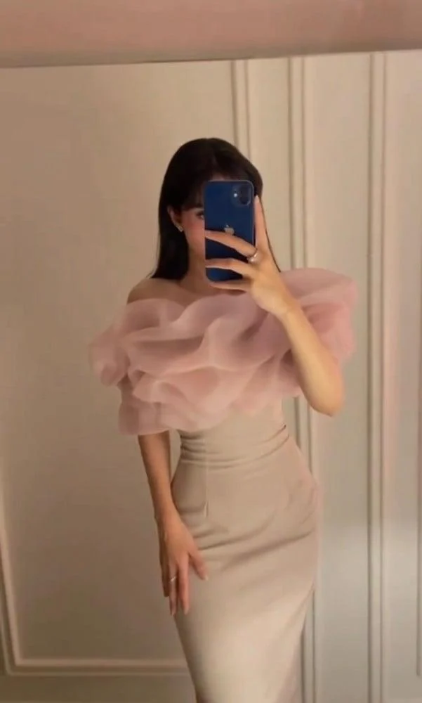 Elegantes Plissee Off Shoulder Etui Langes Abendkleid Partykleid Y7594