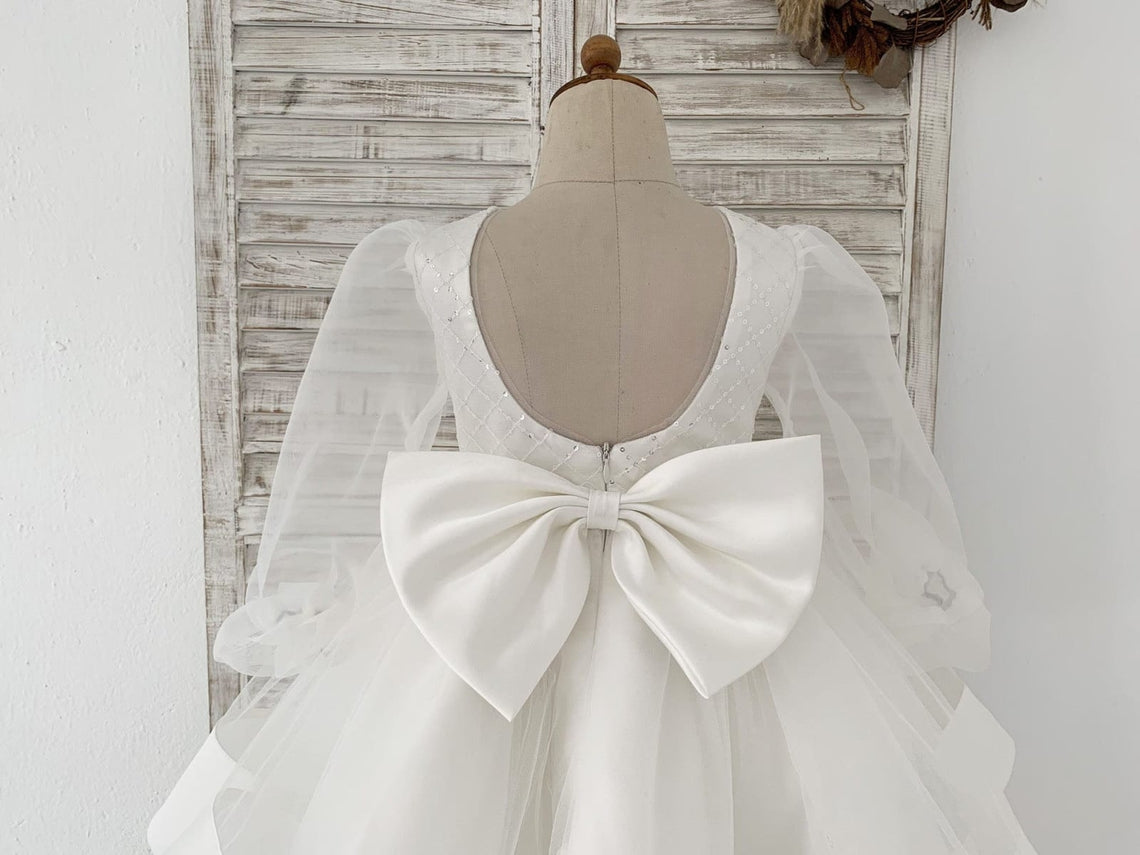 Ball-Gown/Princess Tulle Knee-length Flower Girl Dress