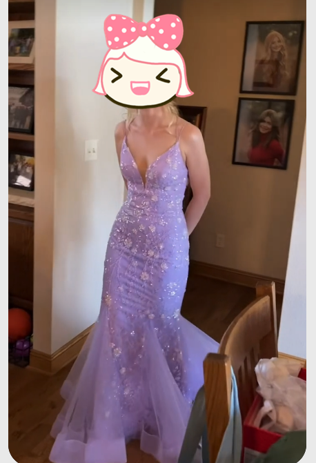 Hellviolettes Meerjungfrauen-Abschlussballkleid, elegantes Abendkleid, Abschlusskleid Y300