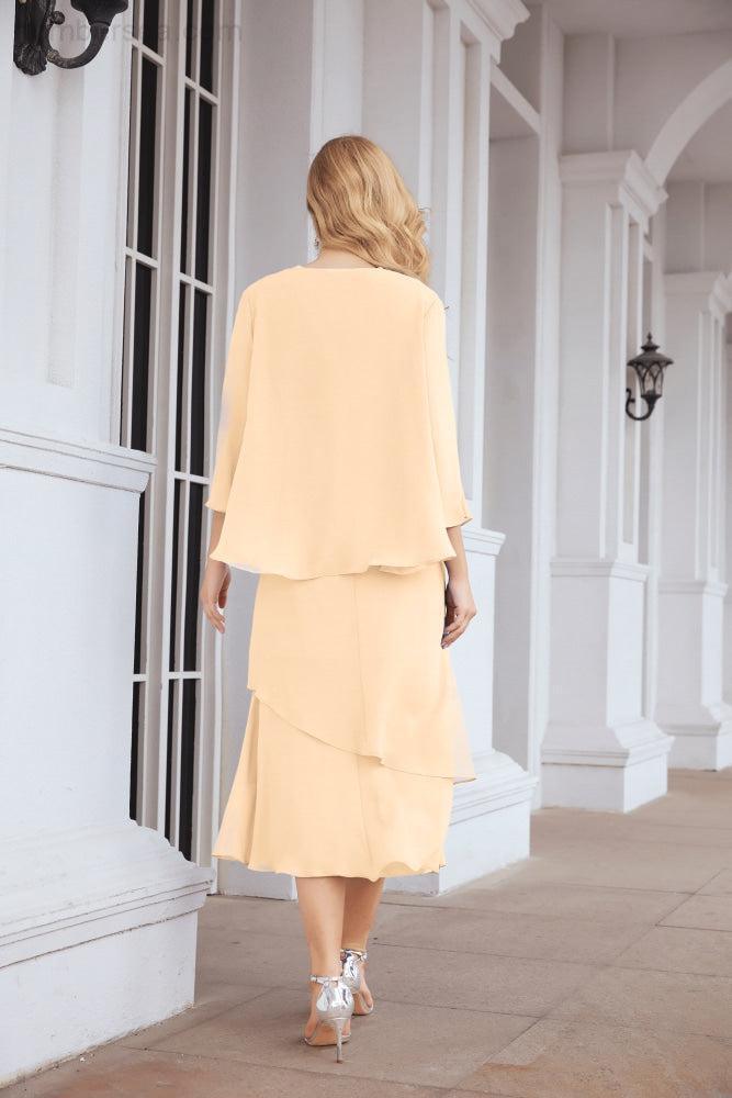 Sunnderly Zweiteiliges A-Linien-Kleid für die Brautmutter, formelles Partykleid, SY28072