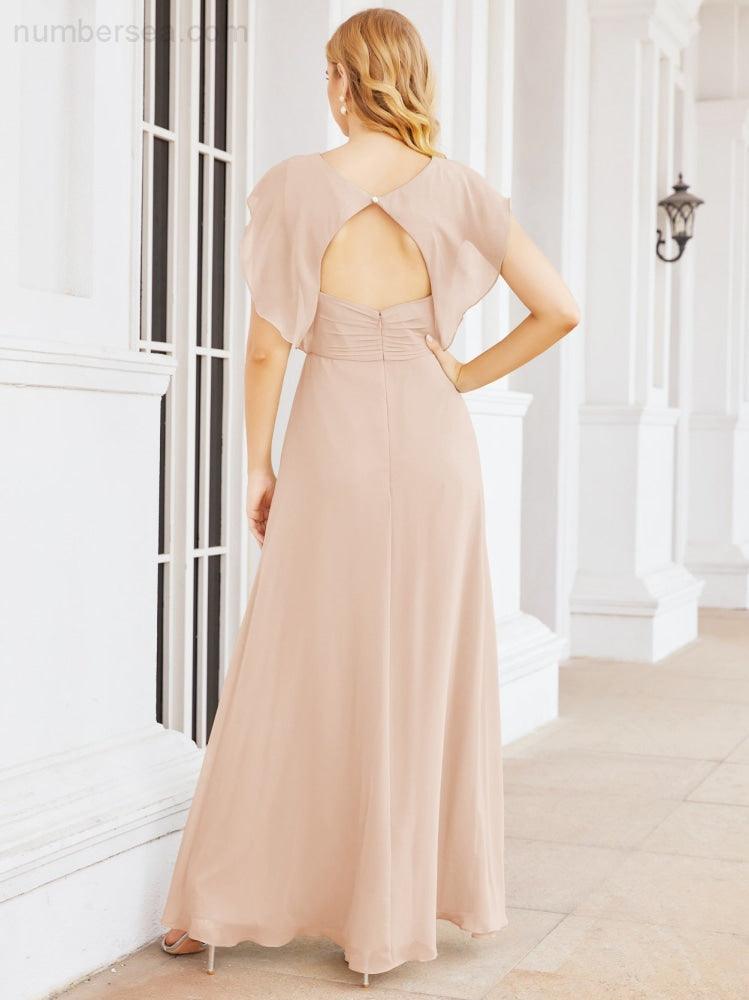Vestidos de dama de honor Sunnderly con capa, vestido formal de fiesta con espalda descubierta para madre de la novia SY28058