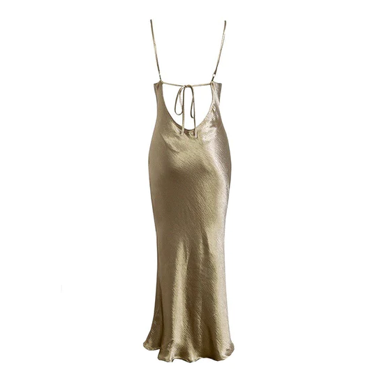 Elegante vestido de fiesta con tirantes finos, espalda descubierta, formal, sexy, de noche, Y410