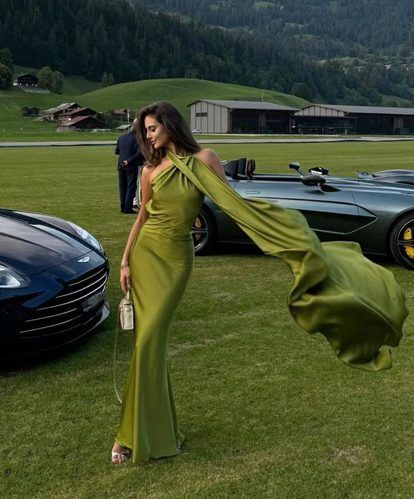 Mode Grün Rückenfreies Partykleid Sexy Langes Abendkleid Abendkleid Y7496