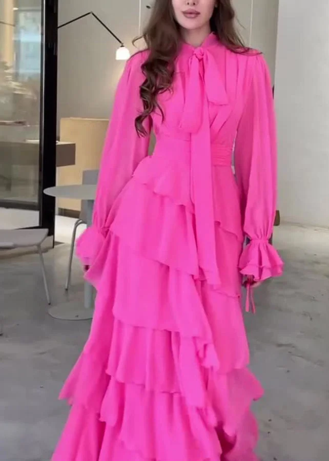 Fashion Chiffon Layered Ruffled Long Prom Dress Elegant Party Evening Dress Y7617