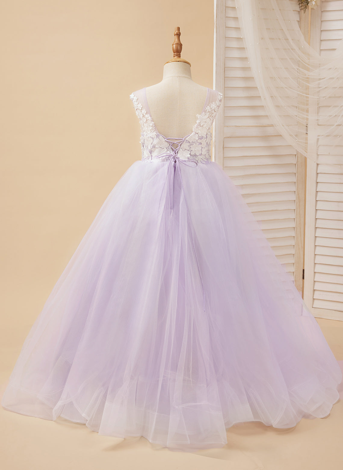 Enchanted Princess Tulle and Lace Flower Girl Dress
