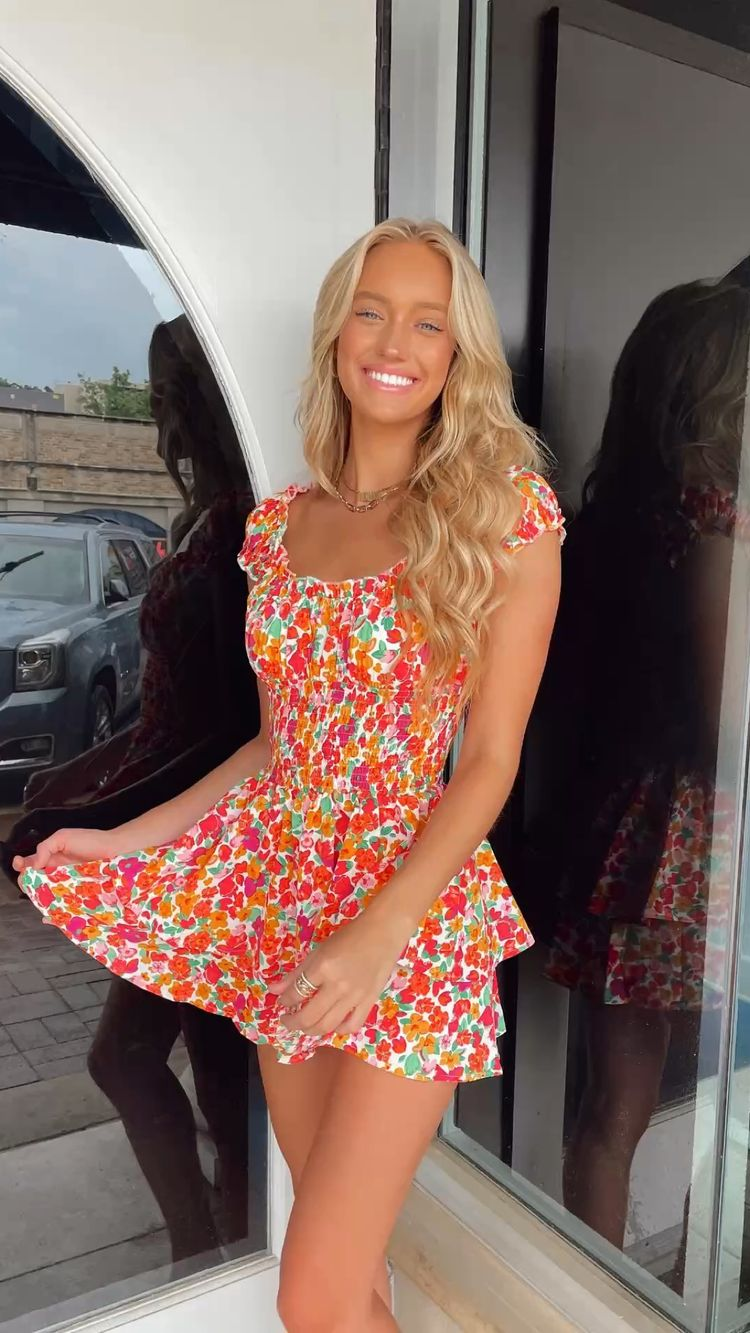 Modisches bedrucktes kurzärmliges Homecoming-Kleid für Damen Y2754