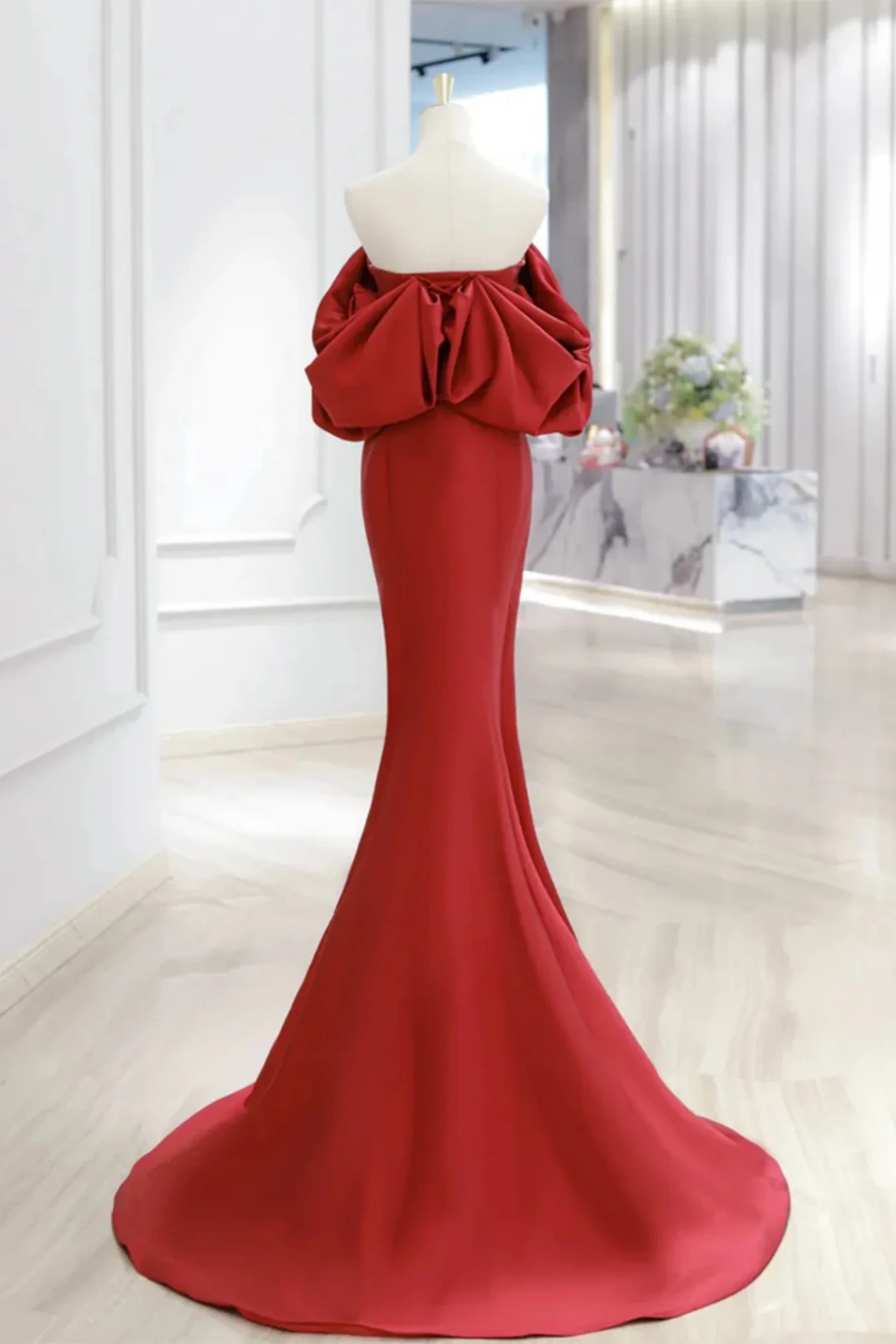 Vestido de fiesta de satén con corte sirena y encantador vestido de noche vintage Y4371