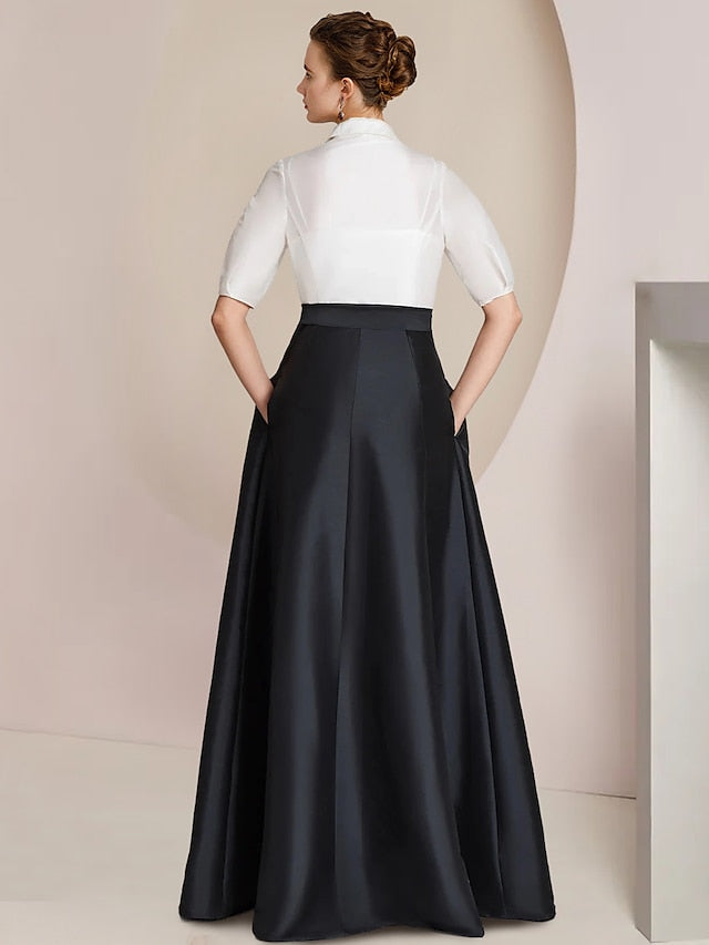 A-Line/Princess Shirt Collar Short Sleeves 2 pieces Mother Of The Bride Dresses