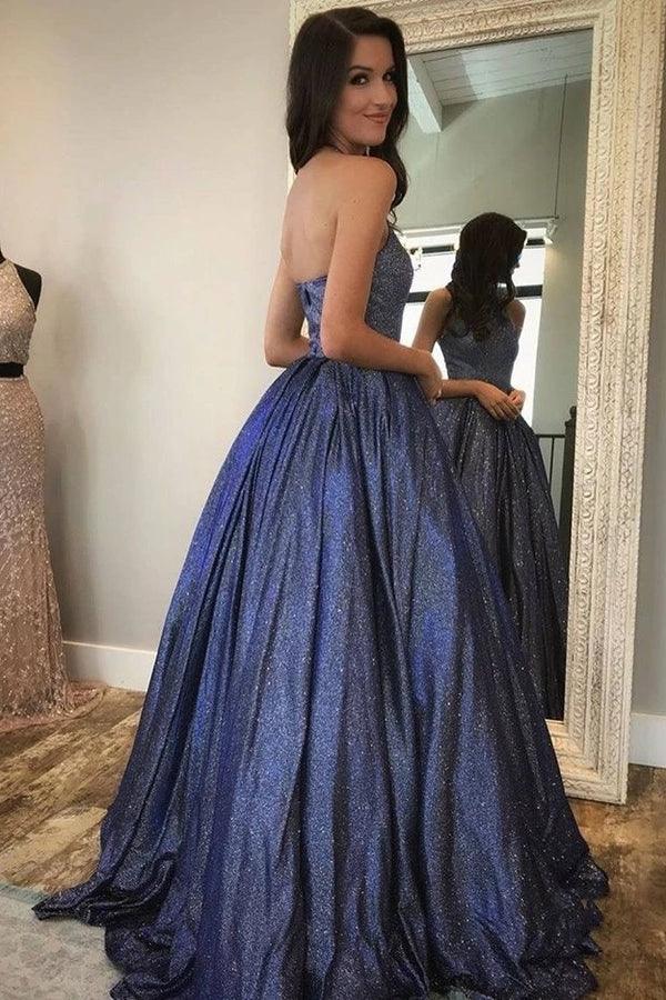 A-Linie Glitzerndes Neckholder Langes Ballkleid Süßes Abendkleid PSK371