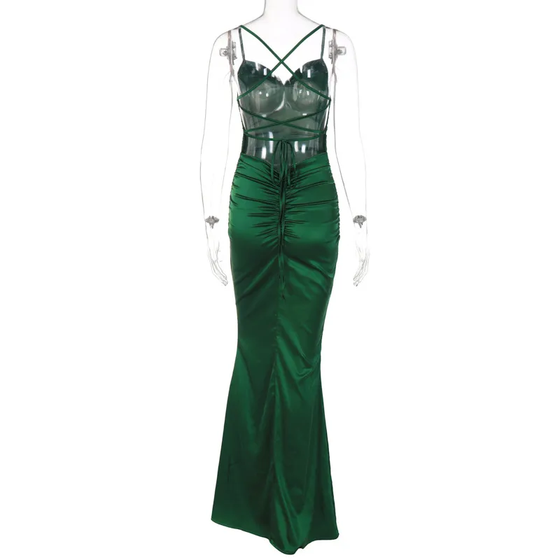 Smaragdgrünes Meerjungfrau-Abschlussballkleid, Sexy Abendkleid Y1829