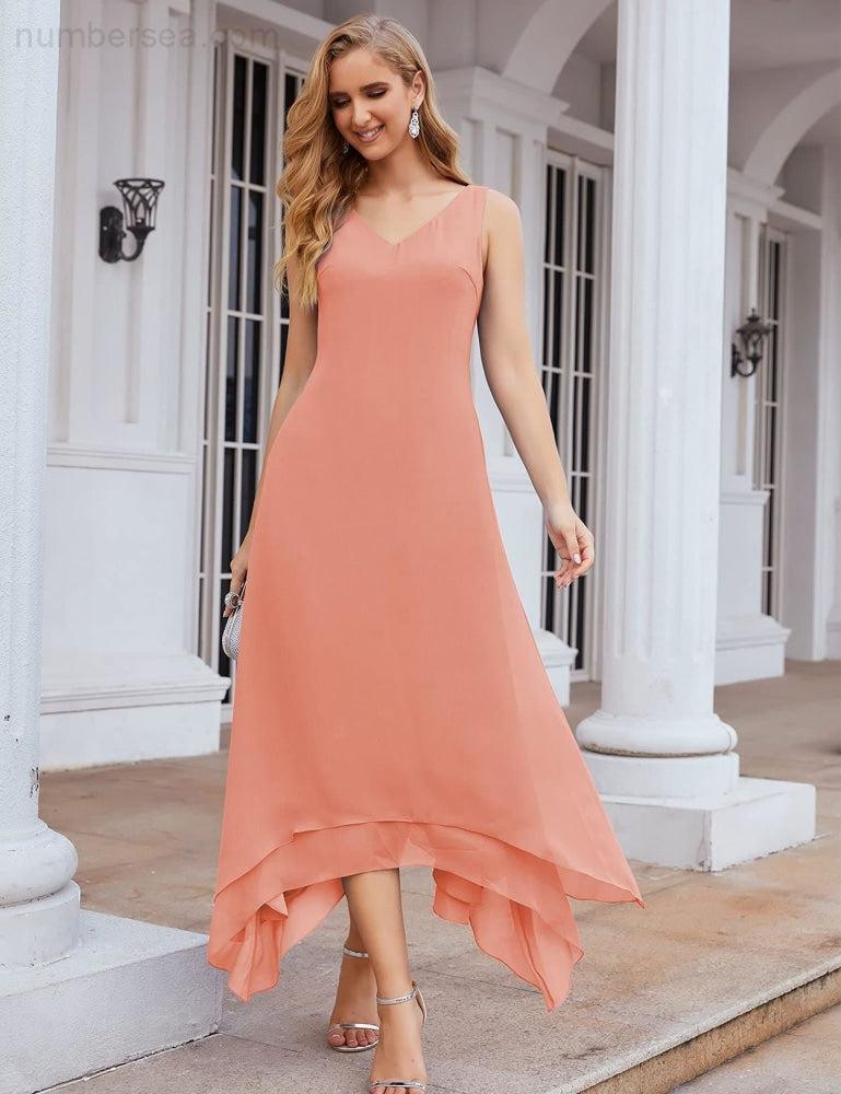 Sunnderly Chiffon-Kleid für die Brautmutter in Übergröße mit Jacke, formelle Kleider für die Hochzeit, SY28073