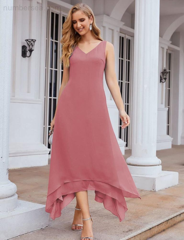 Sunnderly Chiffon-Kleid für die Brautmutter in Übergröße mit Jacke, formelle Kleider für die Hochzeit, SY28073