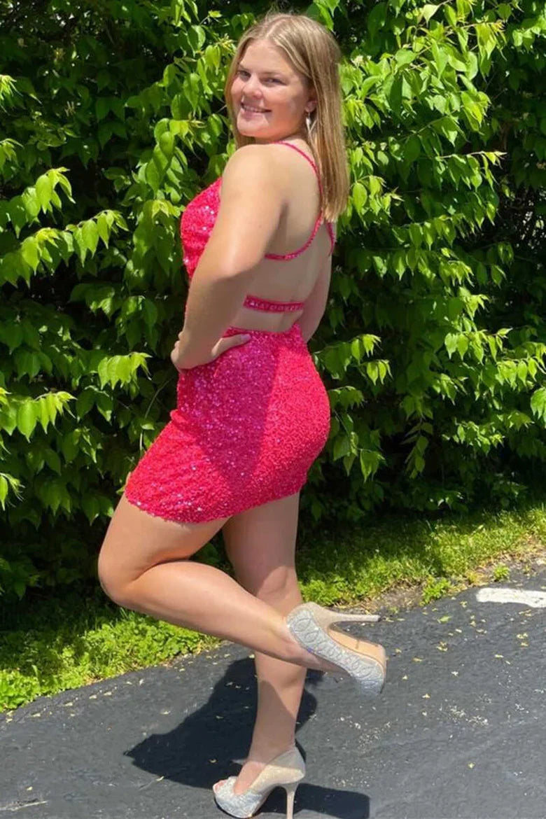 Sleeveless Sequin GraduationParty Dress SYH55