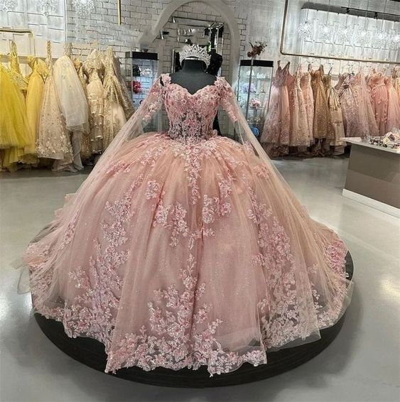 Sexy Quinceanera Dress Blush Pink Lace Appliques Crystal Beads Sweetheart With Flowers Blush Pink Ball Gown Y5886