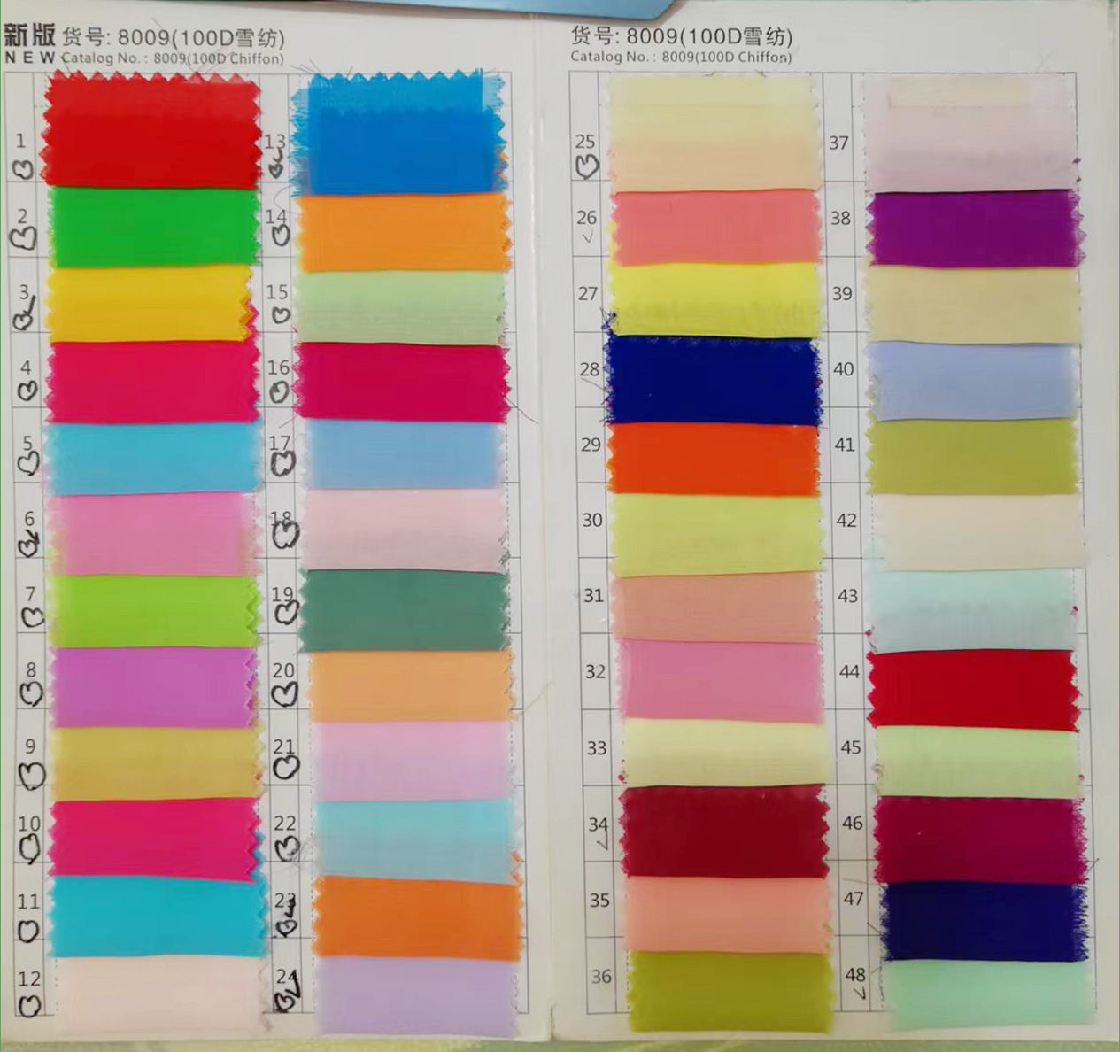 moban Elastic Woven Satin Color-0~26码