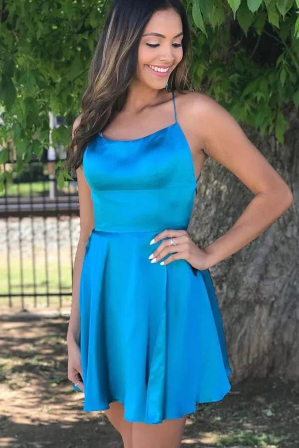 Spaghetti Straps Homecoming Dress Short Prom Dress SYH7