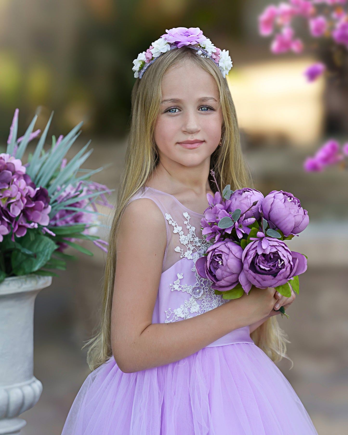 Vestido de gala/princesa de tul hasta el suelo