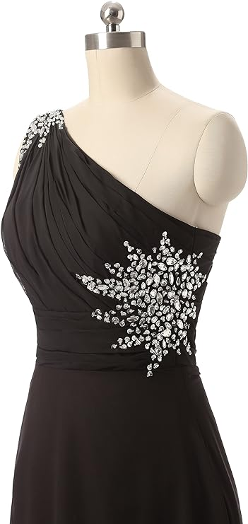Eine Schulter Ombre Lange Abendkleider Chiffon Hochzeit Party Kleider Y1825