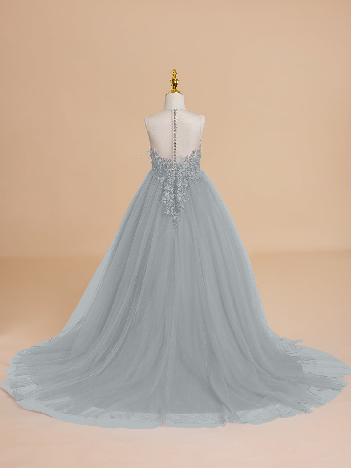 Ball-Gown/Princess Tulle Sweep Train Flower Girl Dress
