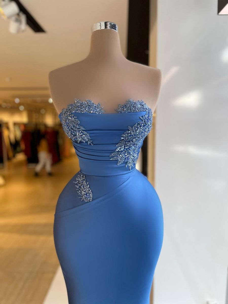 Charmantes Etuikleid/Säulenkleid Blau Abendkleid, Festkleid Y4196