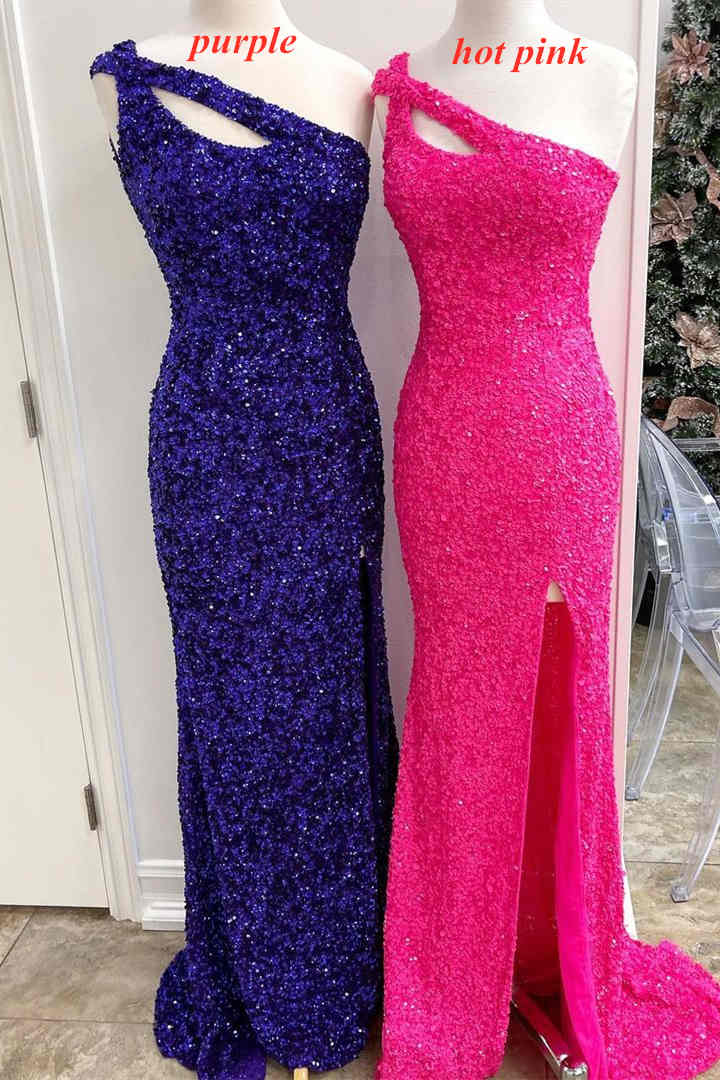 Ballkleid mit einem Träger und Schlitz SYP115