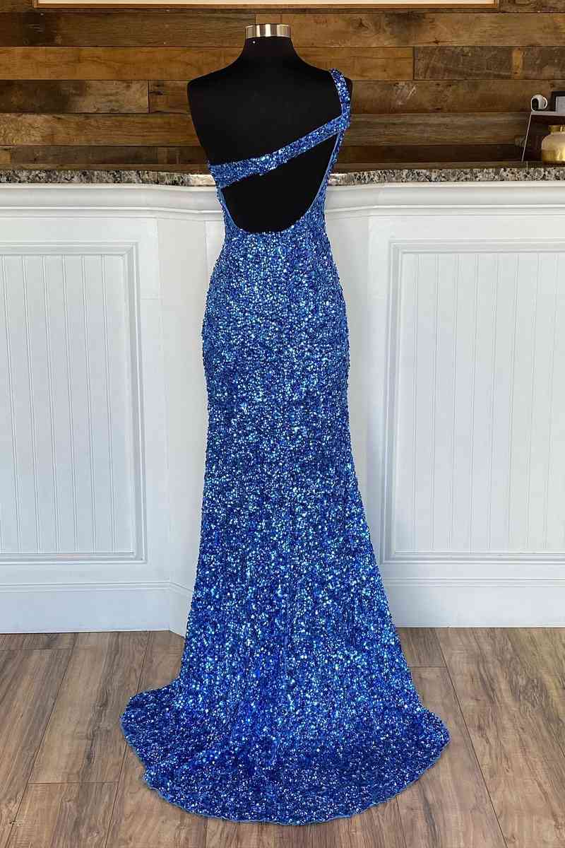 Ballkleid mit einem Träger und Schlitz SYP115