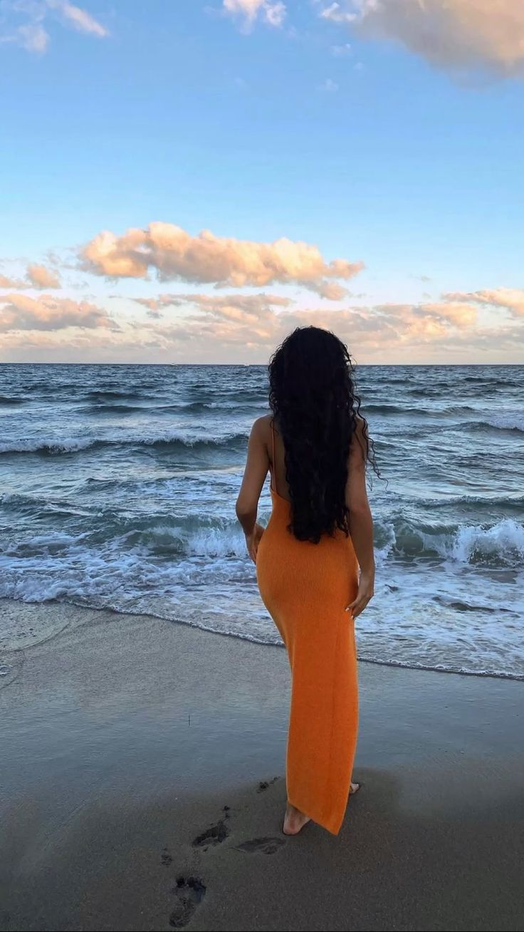 Sexy Orange Evening Dress Orange Beach Dress Y5288