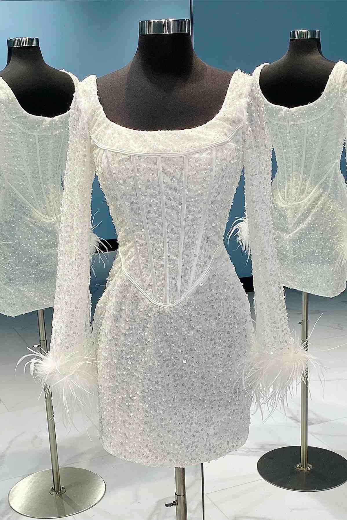 Minerva | Vestido de fiesta con lentejuelas y mangas largas