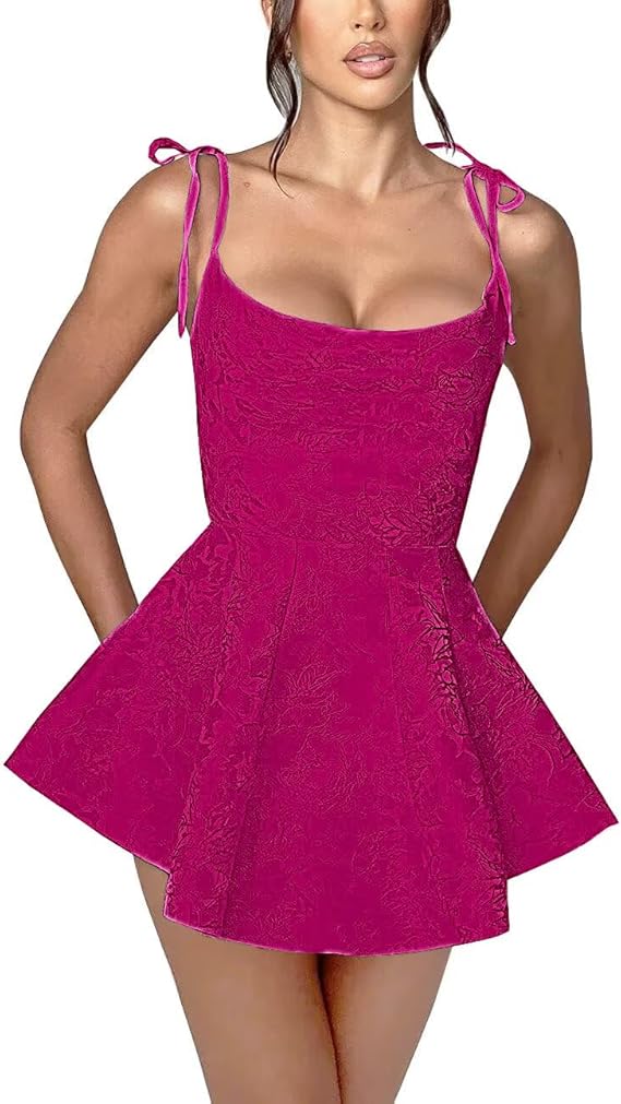 Vestido de fiesta corto de satén sin mangas con tirantes finos y corte en A para el regreso a casa. Vestidos de fiesta de jacquard.