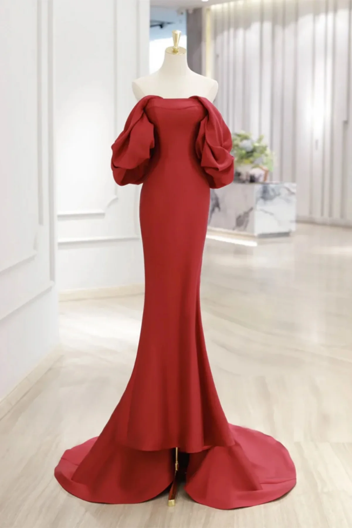 Vestido de fiesta de satén con corte sirena y encantador vestido de noche vintage Y4371