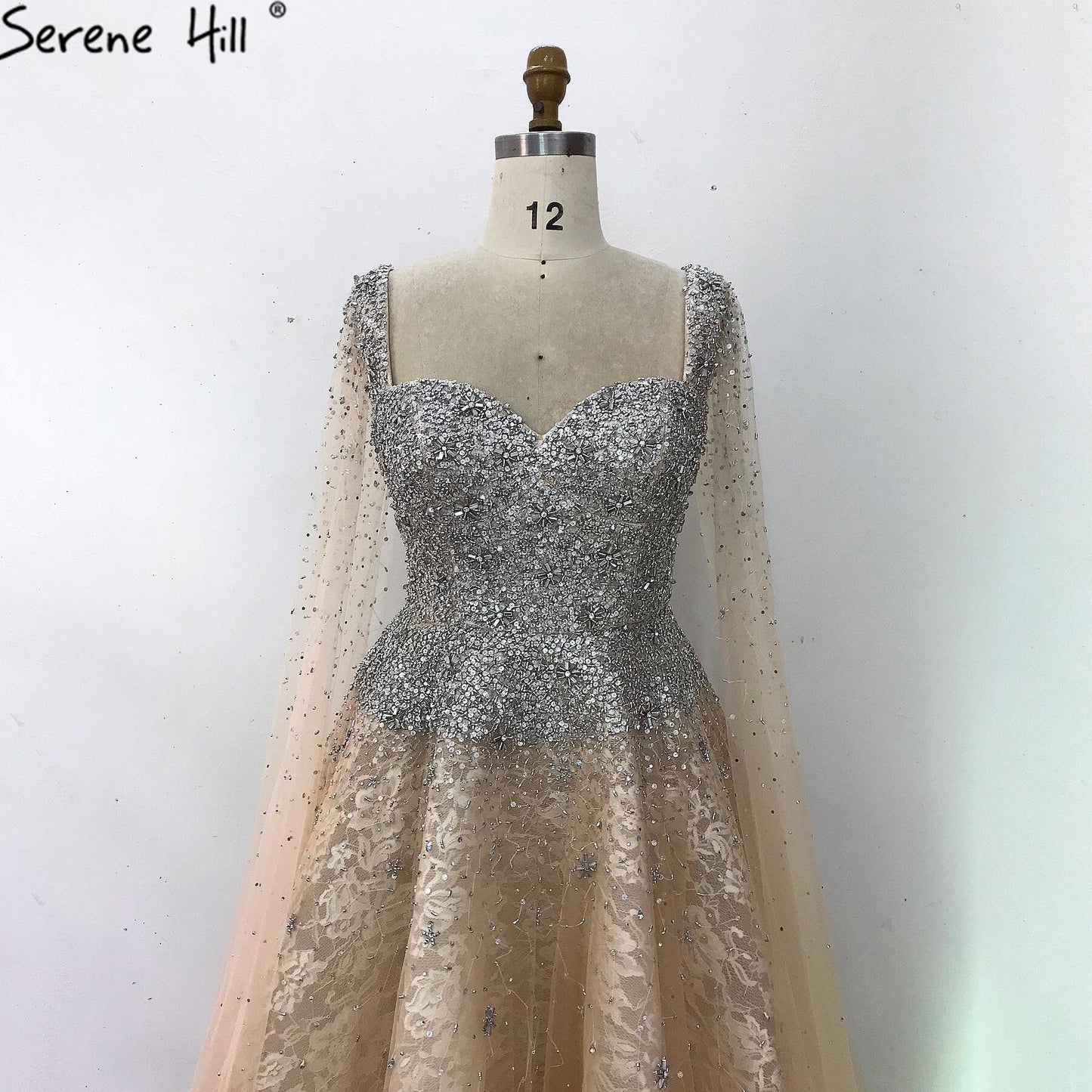 Sale Gold Backless Sexy Luxury Evening Dresses 2025 Dubai Crystal Sleeveless A-Line Formal Dress LA70290