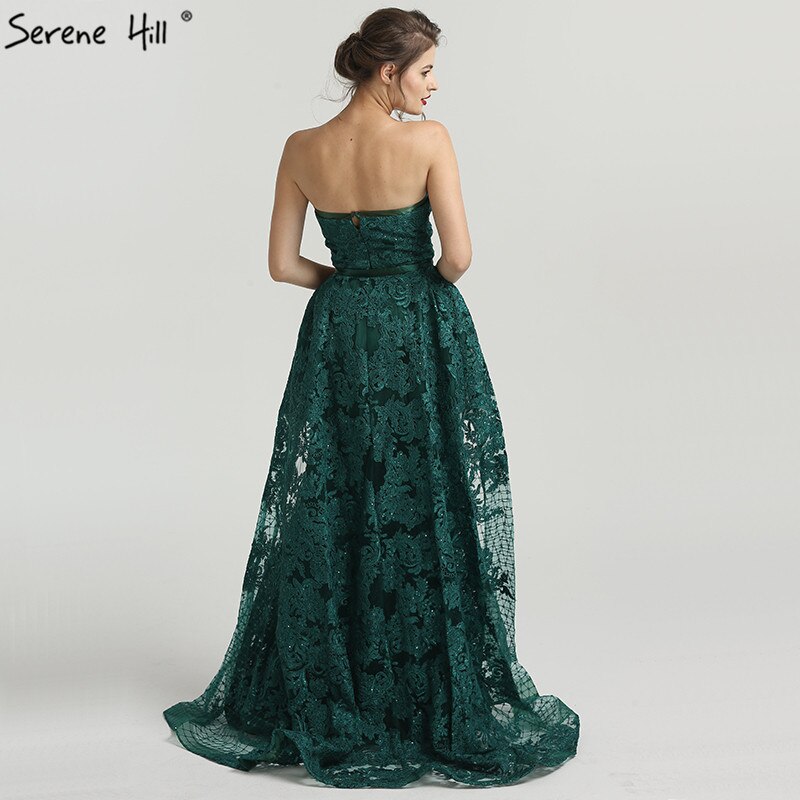 En oferta, sin devolución ni reembolso, vestido de noche verde con hombros descubiertos, corte sirena, sexy, 2025, apliques de lentejuelas, vestidos de noche vintage de lujo LA6361