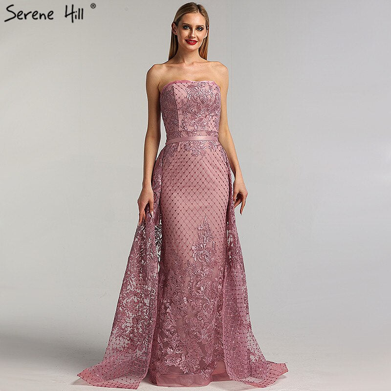 En oferta, sin devolución ni reembolso, vestido de noche verde con hombros descubiertos, corte sirena, sexy, 2025, apliques de lentejuelas, vestidos de noche vintage de lujo LA6361