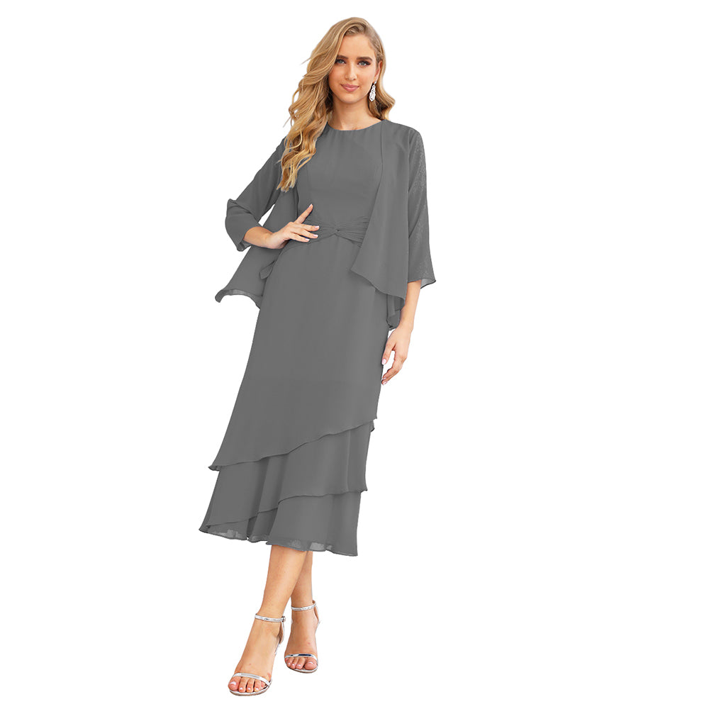 Sunnderly Chiffon Spring Mother of The Bride Dresses A-Line Plus Size for Women Formal Prom Gowns