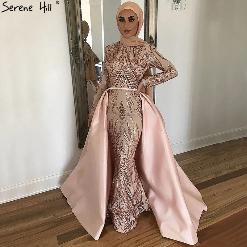 Grünes Luxus-Meerjungfrauen-Abendkleid LA6613
