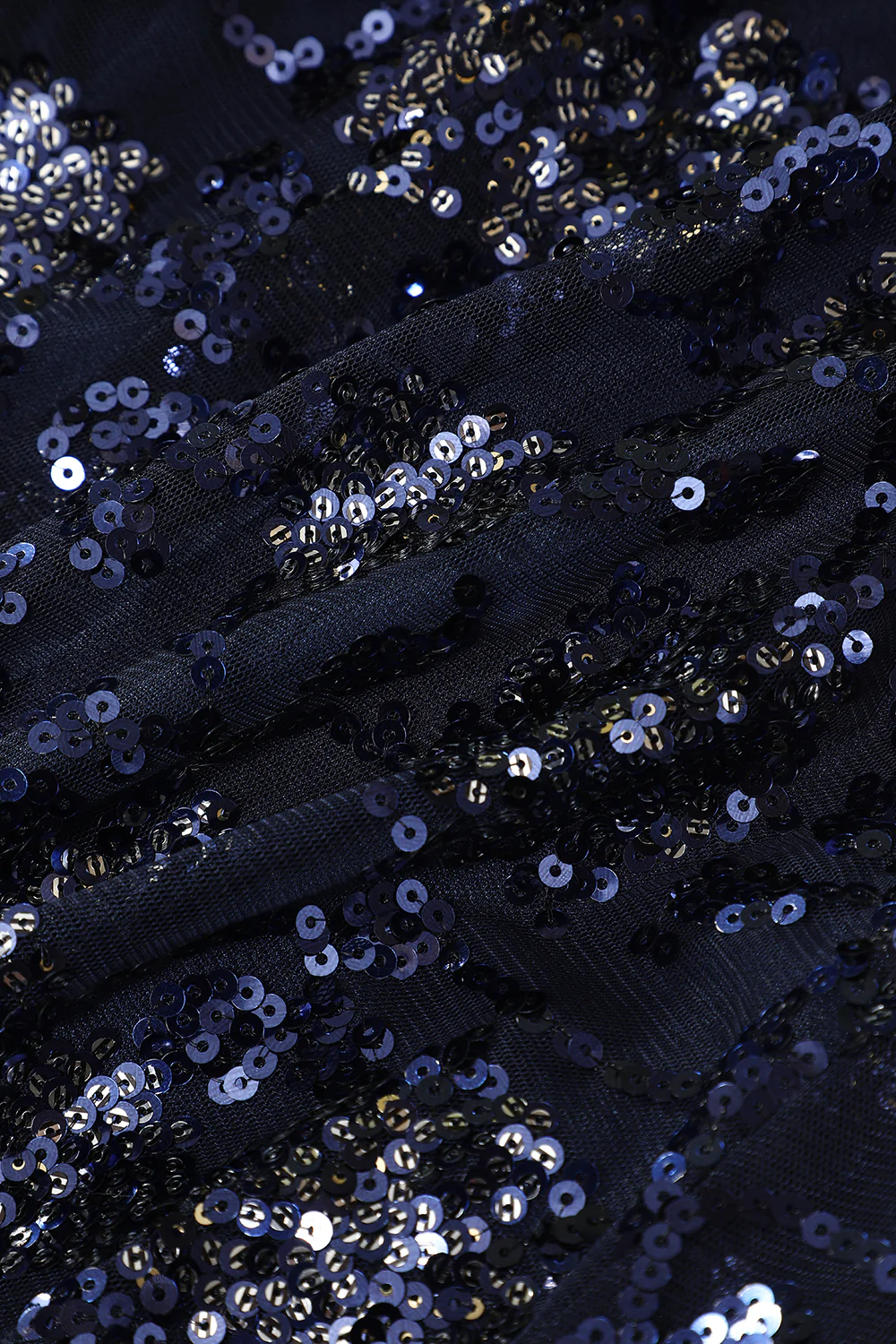 Marineblaues Abendkleid mit Perlen und Pailletten, schickes Ballkleid Y1832