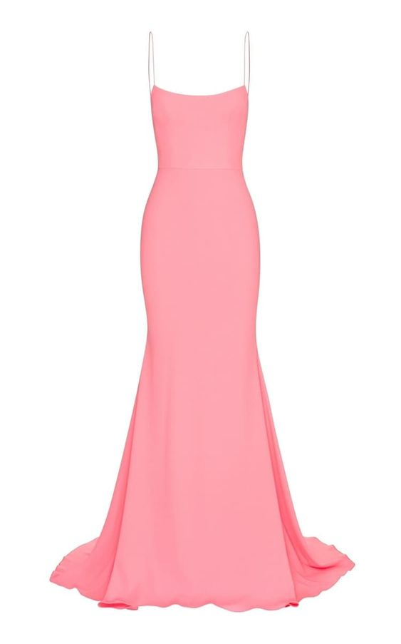 Meerjungfrau Langes Ballkleid Rosa Spaghettiträger Abendkleid Y272