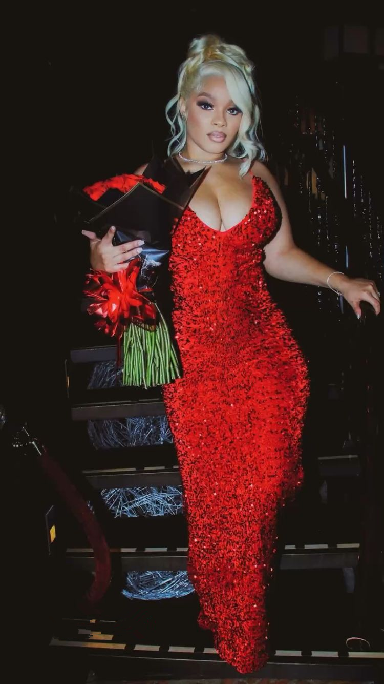 Sexy Rote Pailletten Abendkleid, Glitzer Rot Abendkleid Y2291
