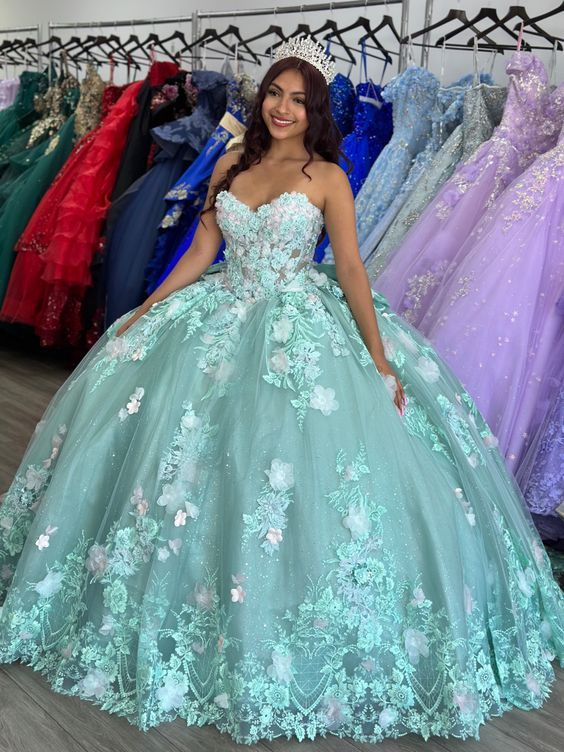 Sage Quinceanera Dress Ball Gown Sweet 16 Dress Y7036
