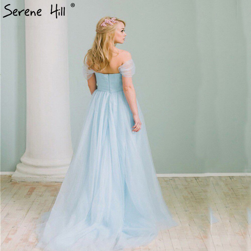 En oferta, sin devolución ni reembolso. Oferta: Vestidos de fotografía de embarazadas en azul claro con hombros descubiertos, vestidos de novia vintage con cordones y faja 2025, sexys HA2002.