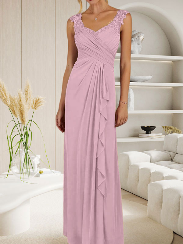 Champagnerfarbenes A-Linien-Kleid mit herzförmigem Ausschnitt und plissiertem Netzstoff