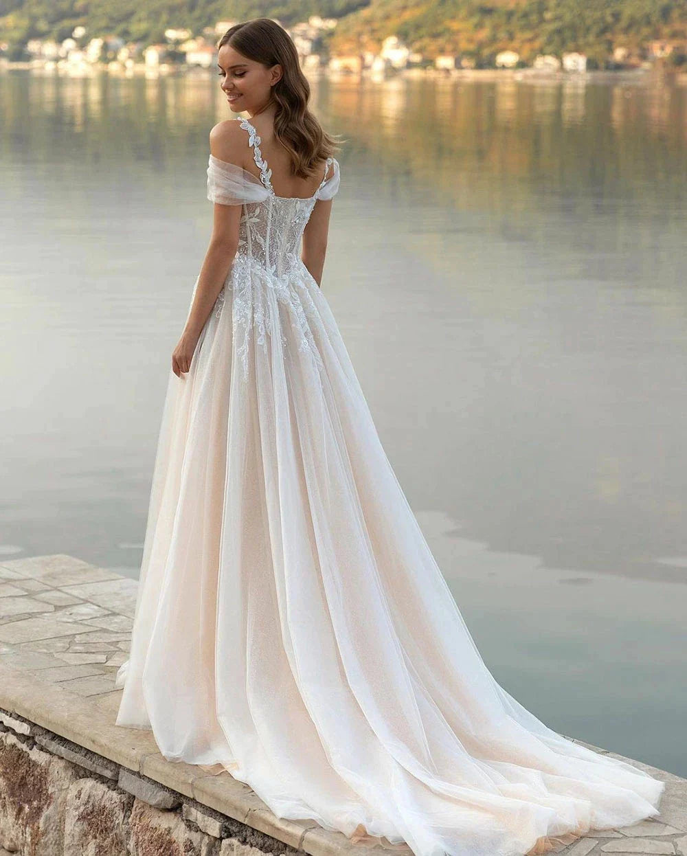 Luxurious Dubai Arabic Wedding Dresses For Women Strapless Sleeveless With Pearls Big Bow Long Train Bridal Gown Robe De Mariée-payinti