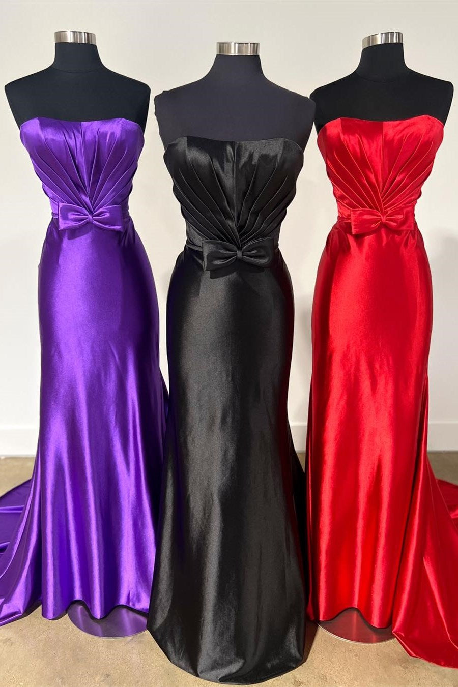 Penny | Rotes trägerloses Meerjungfrau-Ballkleid mit Schleife