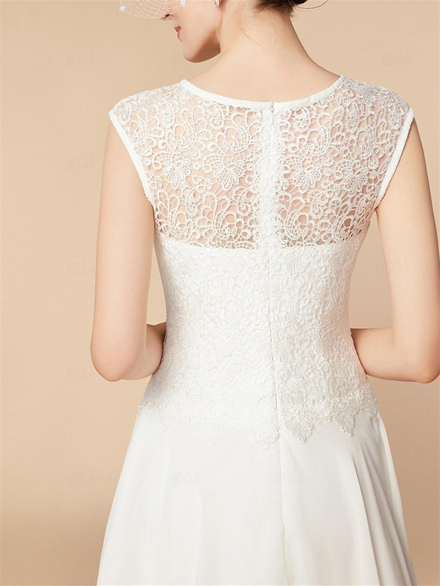 A-Linie/Princess-Linie, 3/4-Ärmel, knielang, Kleider für die Brautmutter mit Wickel