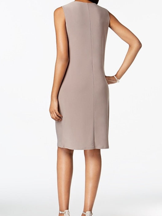 Etui-/Säulen-Jacke Knielange Kleider Kleider für die Brautmutter