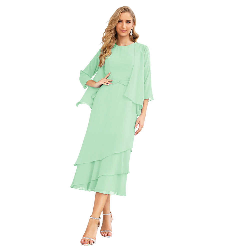 Sunnderly Chiffon Spring Mother of The Bride Dresses A-Line Plus Size for Women Formal Prom Gowns